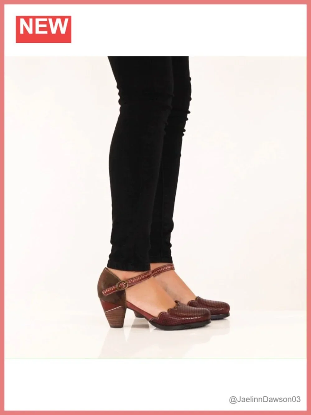L'Artiste Women's Hand Painted Leather D'Orsay Flats with Adjustable Buckle
